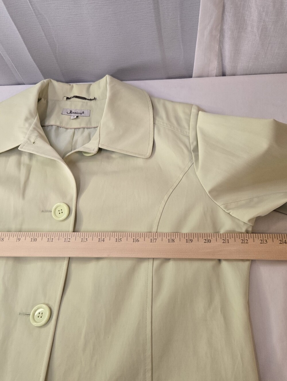 Jessica Light Green Button Front Jacket Size 16 - Picture 7 of 9